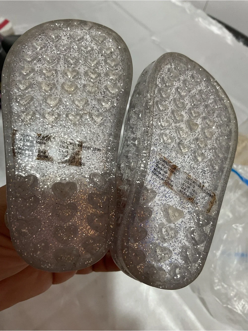 wonder nation Clear Glitter Mary Jane Shoes with Cherry Insole